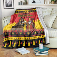 Germany Christmas Blanket Saint Nicholas And Knecht Ruprecht Drink Beer - Wonder Print Shop