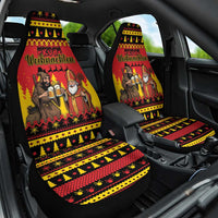 Germany Christmas Car Seat Cover Saint Nicholas And Knecht Ruprecht Drink Beer - Wonder Print Shop