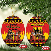 Germany Christmas Ceramic Ornament Saint Nicholas And Knecht Ruprecht Drink Beer - Wonder Print Shop