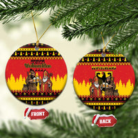 Germany Christmas Ceramic Ornament Saint Nicholas And Knecht Ruprecht Drink Beer - Wonder Print Shop