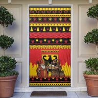 Germany Christmas Door Cover Saint Nicholas And Knecht Ruprecht Drink Beer - Wonder Print Shop