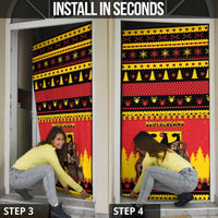 Germany Christmas Door Cover Saint Nicholas And Knecht Ruprecht Drink Beer - Wonder Print Shop