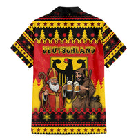 Germany Christmas Family Matching Mermaid Dress and Hawaiian Shirt Saint Nicholas And Knecht Ruprecht Drink Beer - Wonder Print Shop