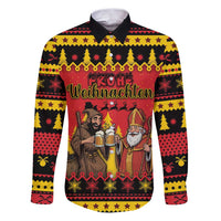 Germany Christmas Family Matching Puletasi and Hawaiian Shirt Saint Nicholas And Knecht Ruprecht Drink Beer - Wonder Print Shop