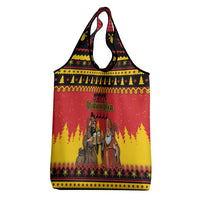 Germany Christmas Grocery Bag Saint Nicholas And Knecht Ruprecht Drink Beer - Wonder Print Shop