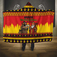 Germany Christmas Hooded Blanket Saint Nicholas And Knecht Ruprecht Drink Beer - Wonder Print Shop