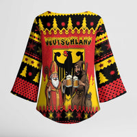 Germany Christmas Kimono Sleeve Blouse Saint Nicholas And Knecht Ruprecht Drink Beer - Wonder Print Shop