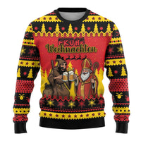 Germany Christmas Ugly Christmas Sweater Saint Nicholas And Knecht Ruprecht Drink Beer - Wonder Print Shop