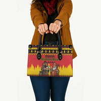 Germany Christmas Leather Bag Saint Nicholas And Knecht Ruprecht Drink Beer - Wonder Print Shop
