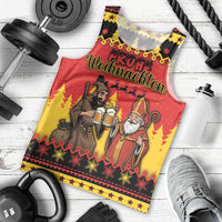 Germany Christmas Men Tank Top Saint Nicholas And Knecht Ruprecht Drink Beer - Wonder Print Shop