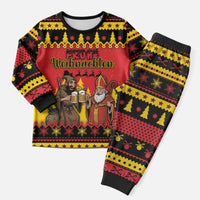 Germany Christmas Pajama Set Saint Nicholas And Knecht Ruprecht Drink Beer - Wonder Print Shop