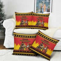 Germany Christmas Pillow Cover Saint Nicholas And Knecht Ruprecht Drink Beer - Wonder Print Shop