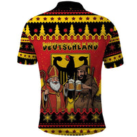 Germany Christmas Polo Shirt Saint Nicholas And Knecht Ruprecht Drink Beer - Wonder Print Shop