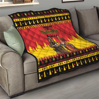 Germany Christmas Quilt Saint Nicholas And Knecht Ruprecht Drink Beer - Wonder Print Shop