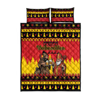 Germany Christmas Quilt Bed Set Saint Nicholas And Knecht Ruprecht Drink Beer - Wonder Print Shop