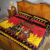 Germany Christmas Quilt Bed Set Saint Nicholas And Knecht Ruprecht Drink Beer - Wonder Print Shop