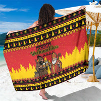 Germany Christmas Sarong Saint Nicholas And Knecht Ruprecht Drink Beer - Wonder Print Shop