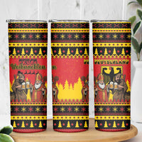 Germany Christmas Skinny Tumbler Saint Nicholas And Knecht Ruprecht Drink Beer - Wonder Print Shop