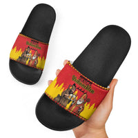 Germany Christmas Slide Sandals Saint Nicholas And Knecht Ruprecht Drink Beer - Wonder Print Shop