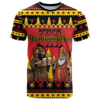 Germany Christmas T Shirt Saint Nicholas And Knecht Ruprecht Drink Beer - Wonder Print Shop