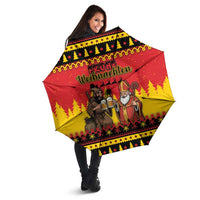 Germany Christmas Umbrella Saint Nicholas And Knecht Ruprecht Drink Beer - Wonder Print Shop
