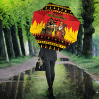 Germany Christmas Umbrella Saint Nicholas And Knecht Ruprecht Drink Beer - Wonder Print Shop