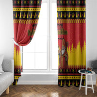 Germany Christmas Window Curtain Saint Nicholas And Knecht Ruprecht Drink Beer - Wonder Print Shop