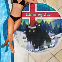 Iceland Christmas Beach Blanket Yule Cat Gledileg Jol - Wonder Print Shop