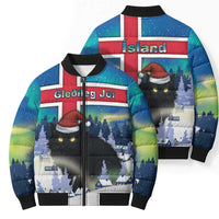 Iceland Christmas Bomber Puffer Jacket Yule Cat Gledileg Jol - Wonder Print Shop