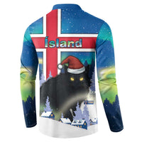 Iceland Christmas Button Sweatshirt Yule Cat Gledileg Jol - Wonder Print Shop