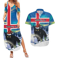 Iceland Christmas Couples Matching Summer Maxi Dress and Hawaiian Shirt Yule Cat Gledileg Jol - Wonder Print Shop