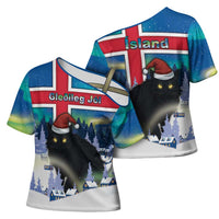 Iceland Christmas Cross Shoulder Shirt Yule Cat Gledileg Jol - Wonder Print Shop