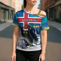 Iceland Christmas Cross Shoulder Shirt Yule Cat Gledileg Jol - Wonder Print Shop