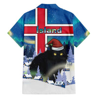 Iceland Christmas Family Matching Long Sleeve Bodycon Dress and Hawaiian Shirt Yule Cat Gledileg Jol - Wonder Print Shop