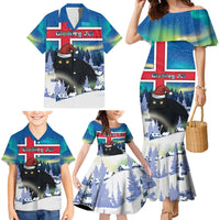 Iceland Christmas Family Matching Mermaid Dress and Hawaiian Shirt Yule Cat Gledileg Jol - Wonder Print Shop