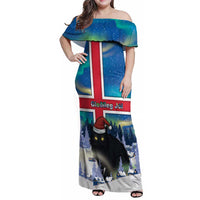 Iceland Christmas Family Matching Off Shoulder Maxi Dress and Hawaiian Shirt Yule Cat Gledileg Jol - Wonder Print Shop