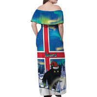 Iceland Christmas Family Matching Off Shoulder Maxi Dress and Hawaiian Shirt Yule Cat Gledileg Jol - Wonder Print Shop