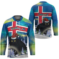 Iceland Christmas Hockey Jersey Yule Cat Gledileg Jol - Wonder Print Shop