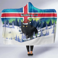 Iceland Christmas Hooded Blanket Yule Cat Gledileg Jol - Wonder Print Shop