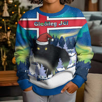 Iceland Christmas Kid Ugly Christmas Sweater Yule Cat Gledileg Jol - Wonder Print Shop