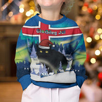Iceland Christmas Kid Ugly Christmas Sweater Yule Cat Gledileg Jol - Wonder Print Shop