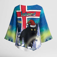 Iceland Christmas Kimono Sleeve Blouse Yule Cat Gledileg Jol - Wonder Print Shop