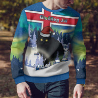 Iceland Christmas Ugly Christmas Sweater Yule Cat Gledileg Jol - Wonder Print Shop