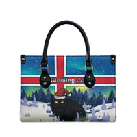Iceland Christmas Leather Bag Yule Cat Gledileg Jol - Wonder Print Shop