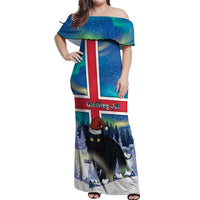 Iceland Christmas Off Shoulder Maxi Dress Yule Cat Gledileg Jol - Wonder Print Shop