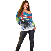 Iceland Christmas Off Shoulder Sweater Yule Cat Gledileg Jol - Wonder Print Shop