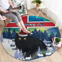 Iceland Christmas Round Carpet Yule Cat Gledileg Jol - Wonder Print Shop
