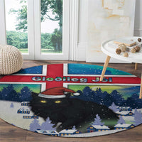 Iceland Christmas Round Carpet Yule Cat Gledileg Jol - Wonder Print Shop