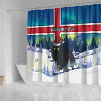 Iceland Christmas Shower Curtain Yule Cat Gledileg Jol - Wonder Print Shop