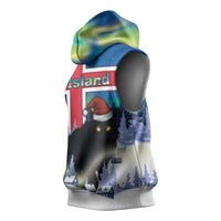 Iceland Christmas Sleeveless Hoodie Yule Cat Gledileg Jol - Wonder Print Shop